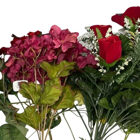 Lot of Christmas Poinsettia Spring Daffodil Roses Variety Fake Craft Flowers - Picture 3 of 5